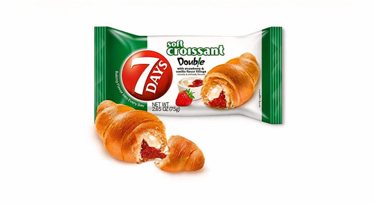 7 Days Soft Croissant with DOUBLE STRAWBERRY &VANILLA filling